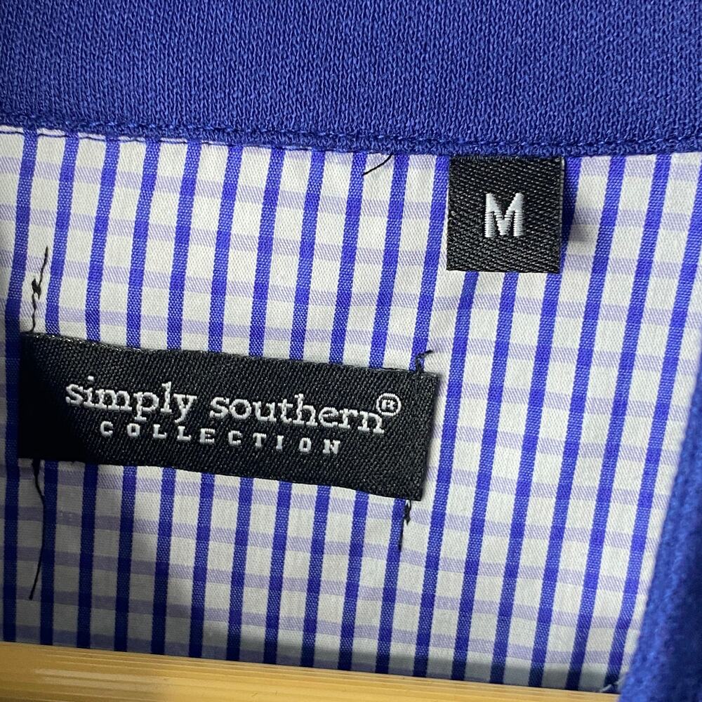 Simply Southern Tailor Fit Royal Blue 1/4 Zip Pullover Shirt Sz Medium NEW Gift - Picture 9 of 10
